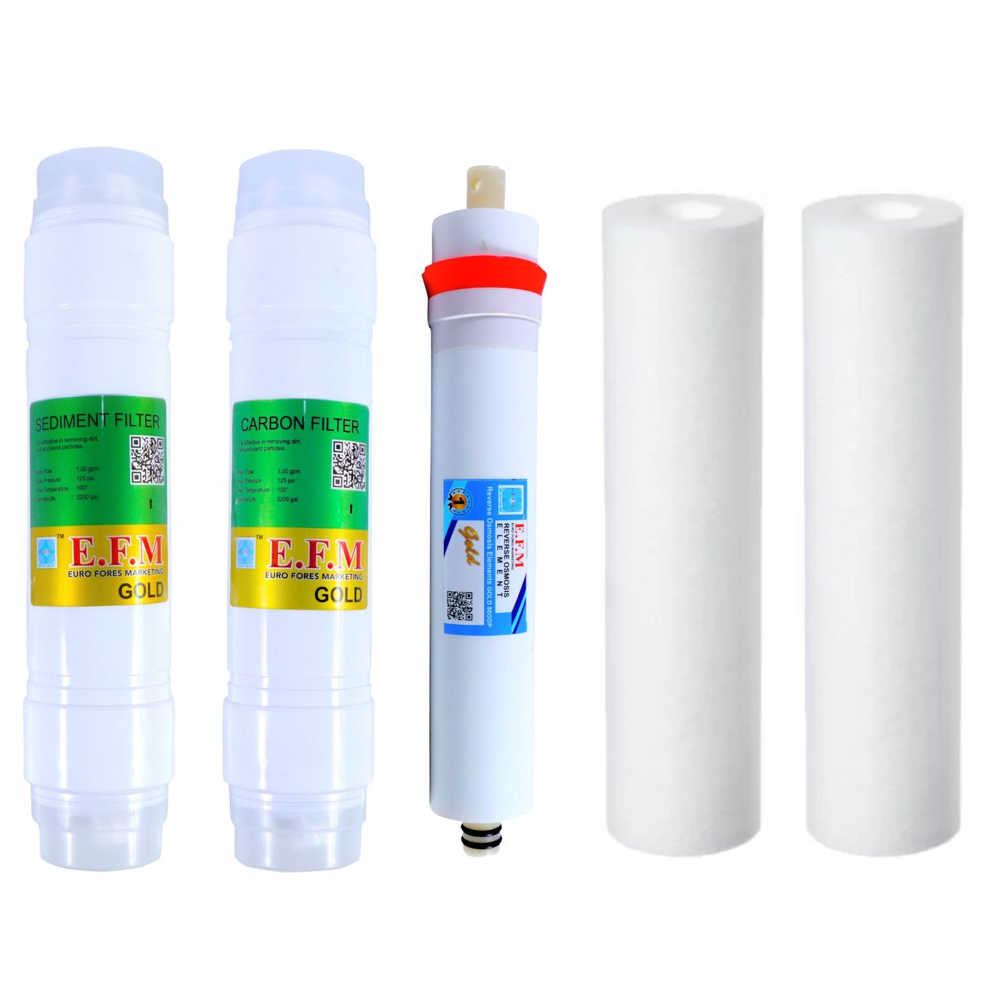 E.F.M RO Service kit spun inline filters high quality with High TDS Membrane