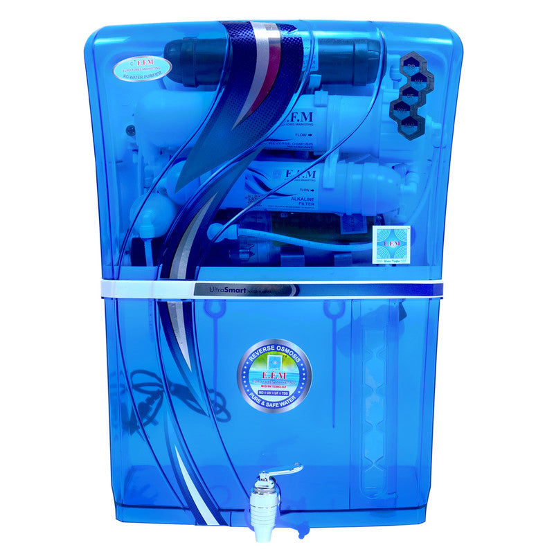 E.F.M Alpha 12 L RO+UV+UF+TDS+MINERAL+ALK+COPPER  RO Water Purifier (Blue)