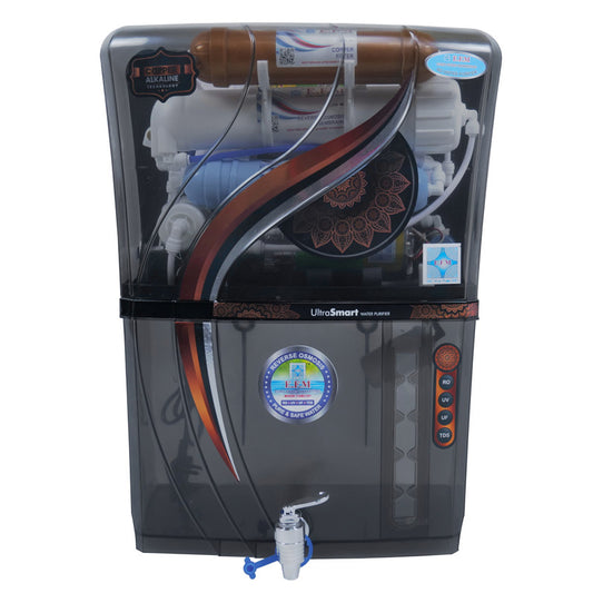 E.F.M Alpha 12 L RO+UV+UF+TDS+MINERAL+ALK+COPPER  RO Water Purifier (Black)