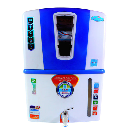 E.F.M Cloud-09 12 L RO+UV+UF+TDS+MINERAL+ALK+COPPER  RO Water Purifier (White::Blue)