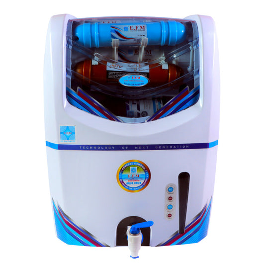 E.F.M Crux 15 L RO+UV+UF+TDS+MINERAL+ALK+COPPER  RO Water Purifier (White)