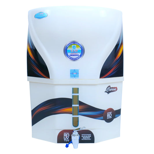 E.F.M Creamy Curve 16 L RO+UV+UF+TDS+MINERAL+ALK+COPPER  RO Water Purifier (White)