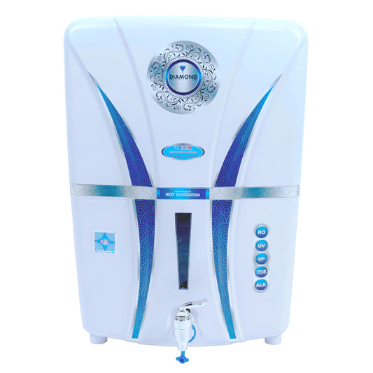 E.F.M White Diamond 12 L RO+UV+UF+TDS+MINERAL+ALK  RO Water Purifier (White)