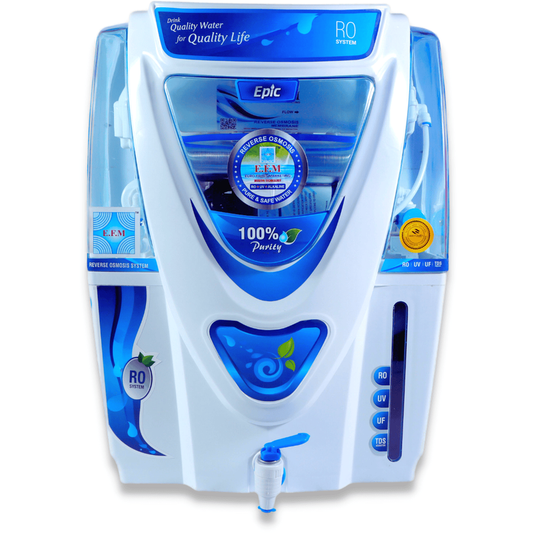 E.F.M Epic 12 L RO+UV+UF+TDS+MINERAL+ALK  RO Water Purifier (White)