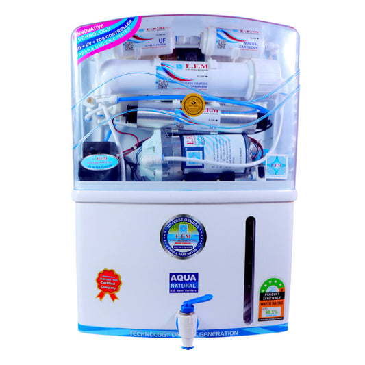 E.F.M Golden Star 10 L RO+UV+UF+TDS+MINERAL RO Water Purifier (White)