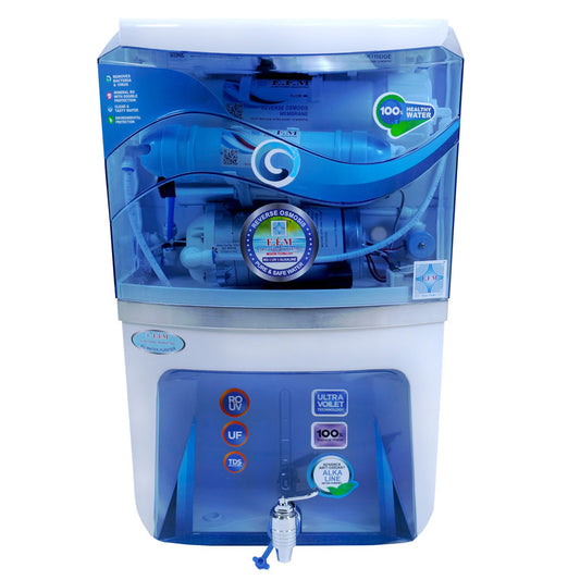 E.F.M Ocean 10 L RO+UV+UF+TDS+MINERAL+ALK+COPPER  RO Water Purifier (Blue::White)